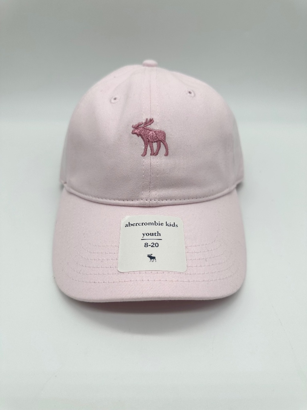 Abercrombie Kids Pink Youth Minimal Cap Embroidered Moose Hat Size 8-20